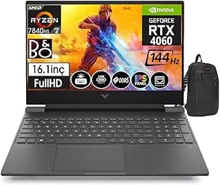 Hp Victus S0014NT Ryzen 7 7840HS 32GB Ddr5 Ram 1tb SSD 8gb RX4060 16,1 Inç 144Hz IPS Fhd WINDOWS11HOME Taşınabilir Bilgisayar 77Z4M5EAW14+ZETTAÇANTA - Görsel 1