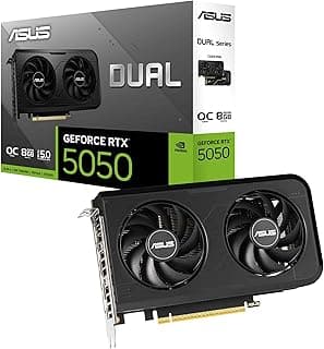 ASUS DUAL-RTX5050-O8G-NVIDIA-GEFORCE-RTX 5050-8GB GDDR6-128bit-2677MHz-HDMI-3xDP-DLSS4 EKRAN KARTI | GeForce RTX5050 DLSS 4, 2,5 yuvalı tasarım, PCIe 5.0, 3X DisplayPort 2.1b, 1x HDMI 2.1b