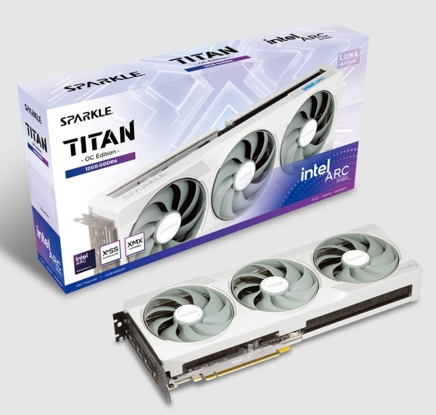 Sparkle Intel Arc B580 Titan Luna Oc 12gb Gddr6 192bit Ekran Aeae3ınt0001
