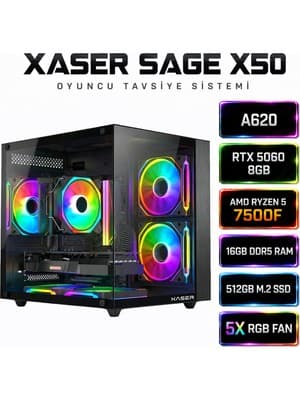 Xaser Sage X50 AMD R5 7500F/A620M/ 8GB GDDR7 RTX5060/512GB M.2/16GB DDR5 Ram Masaüstü Oyuncu Bilgisayarı fiyatı - EnUcuzSistem