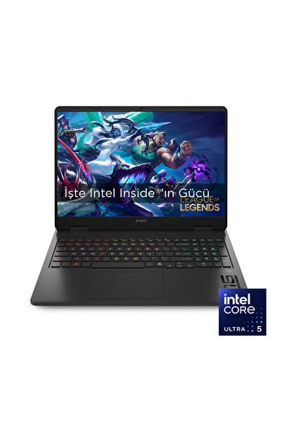 HP OMEN Gaming Intel Core Ultra 5-225H 24GB 1TB SSD RTX5050 115W 16" WUXGA Siyah Laptop C39JLEA - Görsel 1
