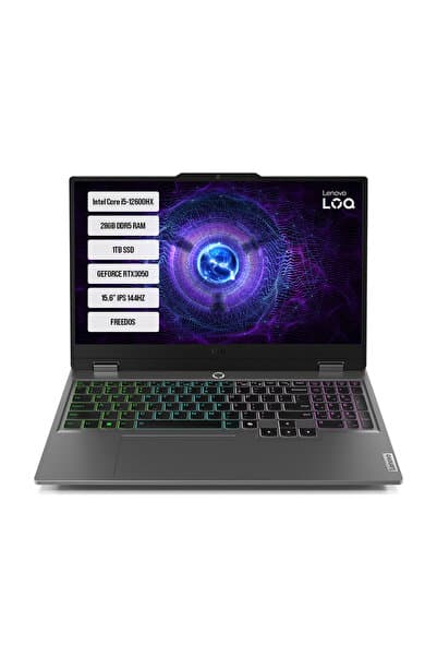 LENOVO Loq 15ıax9 83gs00q8tr-06 I5-12450hx 28gb Ddr5 1tb Ssd Rtx3050-6gb 95w 15.6" Ips 144hz Dos - Görsel 1