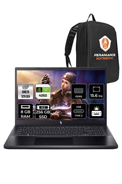ACER Nitro V15 i9 13900H 8GB 256GB SSD RTX4060/8GB 15.6'' 165Hz FHD FDOS Gaming Laptop & PER4 ÇANTA - Görsel 1