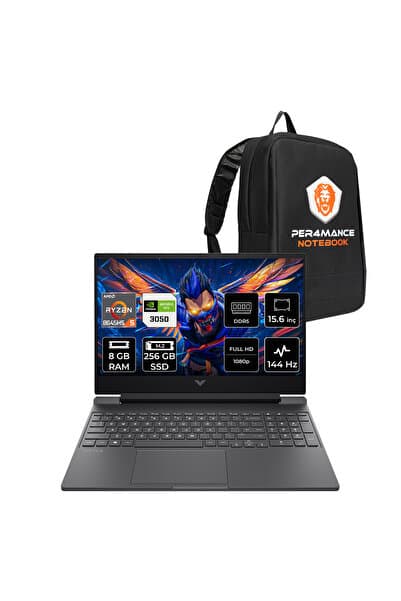 HP Victus 15 R5 8645HS 8GB RAM 256GB SSD RTX3050/6GB 144Hz 15.6'' FHD FDOS Gaming Laptop & ÇANTA - Görsel 1