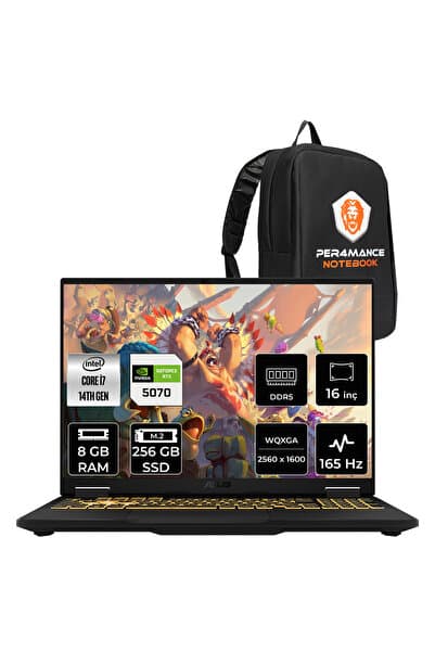 ASUS TUF F16 i7 14650HX 8GB 256GB SSD RTX5070/8GB 165Hz 16'' 2.5K WQXGA FDOS Gaming Laptop FX608JPR - Görsel 1