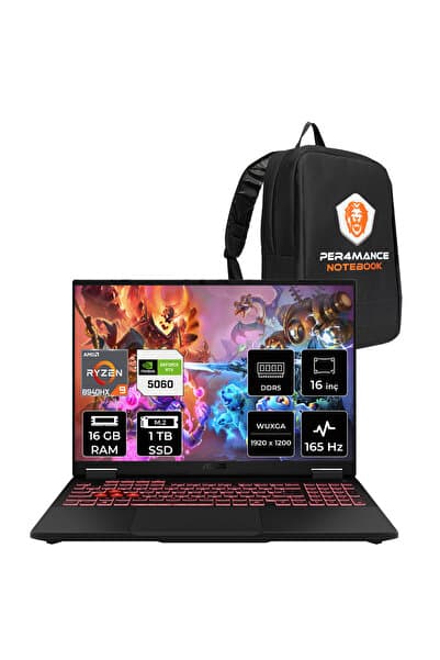ASUS TUF Gaming A16 R9 8940HX 16GB 1TB SSD RTX5060/8GB 115W 165Hz 16'' WUXGA FDOS Laptop FA608PM - Görsel 1