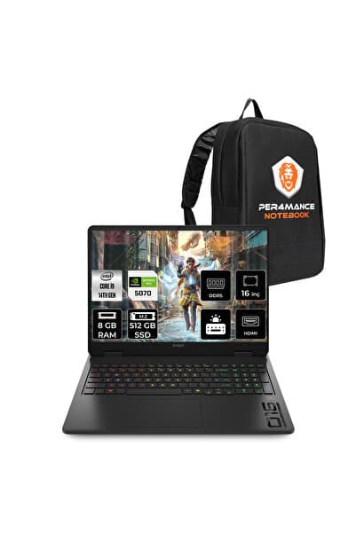 HP OMEN 16 i9 14900HX 8GB RAM 512GB SSD RTX5070/8GB 165Hz 16'' 2K WUXGA FDOS Gaming Laptop & ÇANTA - Görsel 1