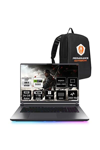 ASUS Rog Strix G18 i9 14900HX RTX 5060 8GB 24GB RAM 1TB SSD 16" QHD+ 240Hz Win11 Home G815JMRS9041WP353 Gaming Laptop + Per4 Çanta - Görsel 1