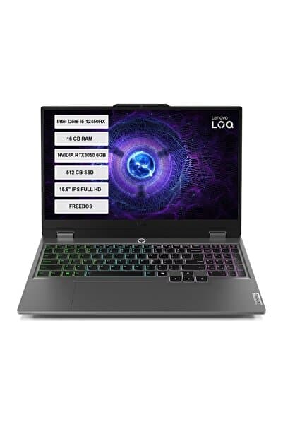 LENOVO LOQ 15IAX9 83GS00R7TR-02 Intel Core i5-12450HX 16GB 512GB SSD RTX3050 15.6" IPS FreeDos - Görsel 1