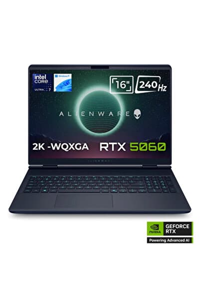 Dell Alienware 16X Aurora AC16251 Ultra 7 255HX 32GB 1TB SSD 8GB RTX5060 115W 16 W11 - Görsel 1