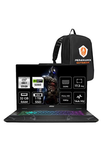 MSI Cyborg 17 i7 13620H 32GB 1TB SSD RTX5060/8GB 17.3" FHD 144Hz FDOS Gaming Laptop B13WFKG - Görsel 1