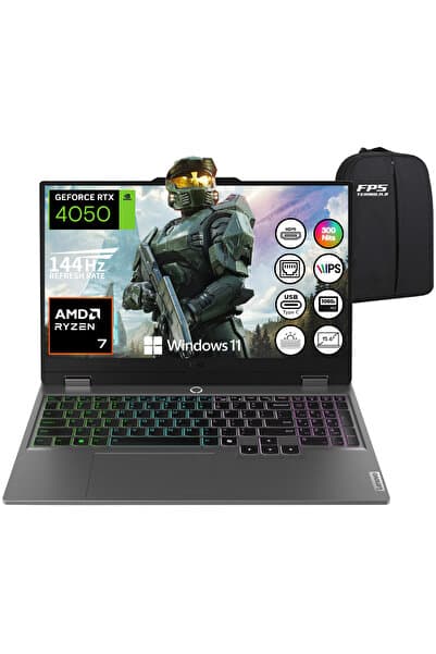 LENOVO LOQ Ryzen 7 7435HS RTX4050 8GB RAM 512GB SSD 15.6" FHD IPS 144Hz W11 Taşınabilir Bilgisayar - Görsel 1