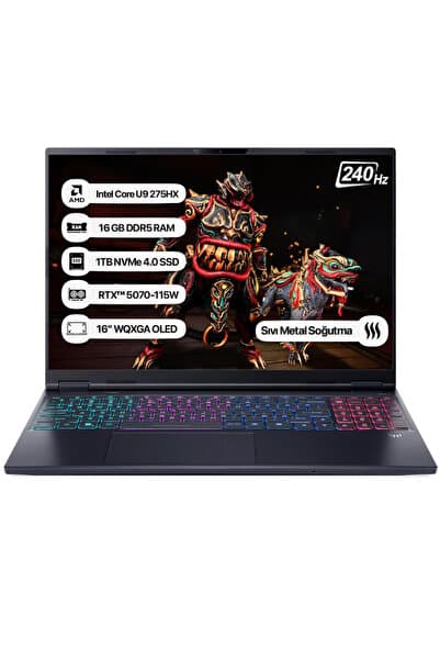 ACER Predator Helios Neo 16S NH.QZFEY.002 Core Ultra 9 275HX 16GB 1TB SSD RTX5070-115W 16 OLED Bilgisayar - Görsel 1