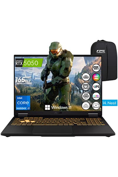 ASUS TUF Gaming F16 i7-14650HX RTX5050 16GB RAM 512GB SSD 16" WUXGA 165Hz W11 Taşınabilir Bilgisayar - Görsel 1