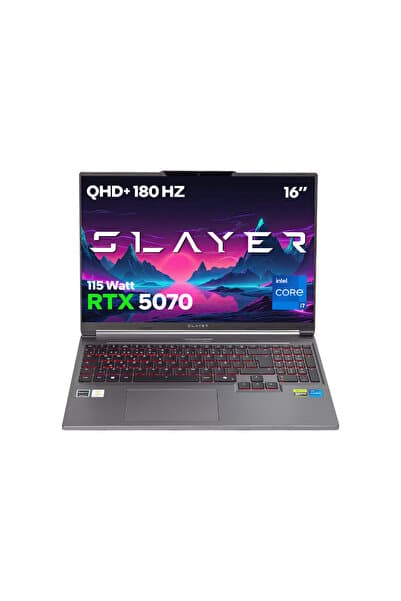 Game Garaj Slayer X7T-5070 C7 Intel Core i7 14650HX 16GB RAM 1TB SSD RTX5070 16" QHD+ 180Hz IPS FreeDOS - Görsel 1
