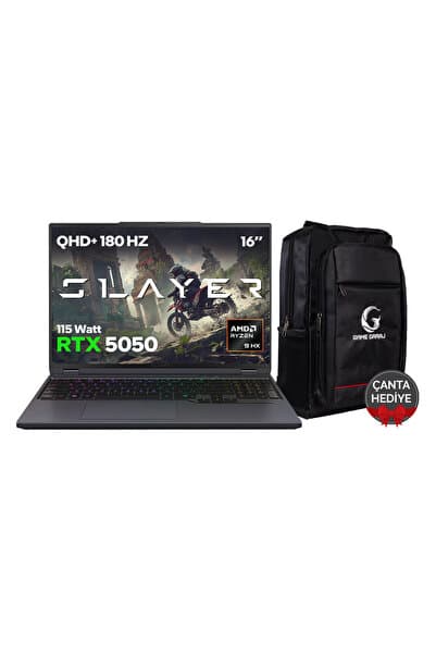 Game Garaj Slayer R9t-5050 C5 Amd Ryzen 9 7845hx 16gb Ram 1tb Ssd Rtx5050 16" 180hz Qhd Ips Freedos - Görsel 1