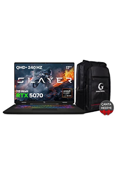 Game Garaj Slayer R9M3D XL-5070 C2 AMD Ryzen 9 9955HX3D 32GB RAM 1TB SSD RTX5070 17" QHD+ 240Hz IPS FreeDOS - Görsel 1