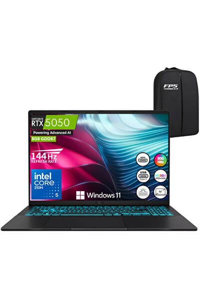 ASUS Vivobook 16 Core 5 210H RTX5050 16GB RAM 512GB SSD 16" Wuxga W11 144Hz Taşınabilir Bilgisayar - Görsel 1