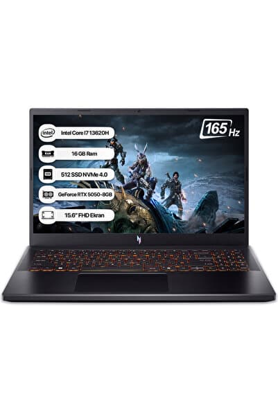 ACER Nitro V15 NH.QZ7EY.002 Intel Core i5-13420H 16GB 512GB RTX5050 15.6'' FHD 165Hz DOS - Görsel 1