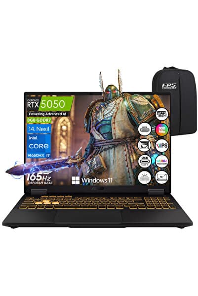 ASUS Tuf Gaming F16 İ7-14650HX RTX5050 24GB RAM 1TB SSD 16" IPS WUXGA 165Hz Taşınabilir Bilgisayar - Görsel 1