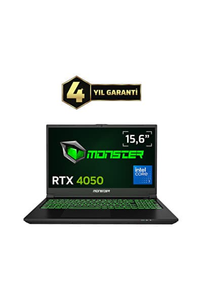 MONSTER Abra A5 V21.8.4 Intel Core 7 250H 16 GB RAM 1 TB SSD 6 GB RTX 4050 FreeDOS 15,6" 144 Hz - Görsel 1