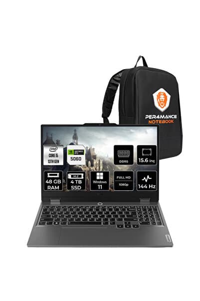 LENOVO LOQ 15IRX10 i5 13450HX 48GB 4TB SSD RTX5060/8GB 100W 15.6" FHD W11H Gaming Laptop - Görsel 1