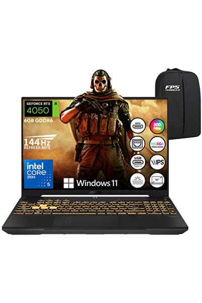 ASUS TUF GamingCore 5 210H RTX4050 140W 16GB RAM 512GB SSD 16" WUXGA 144Hz Taşınabilir Bilgisayar - Görsel 1
