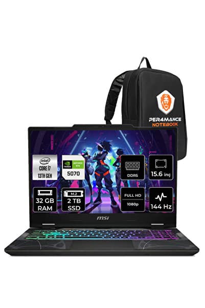 MSI Cyborg 15 i7 13620H 32GB 2TB SSD RTX5070/8GB 15.6" FHD 144Hz FDOS Gaming Laptop B13WGKG - Görsel 1
