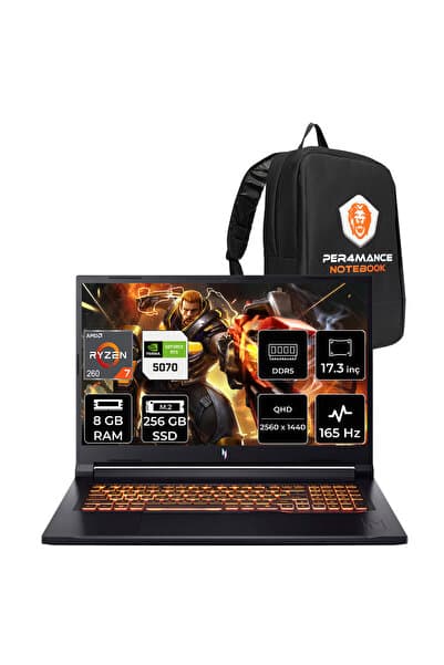 ACER Nitro V17 AI Ryzen 7 260 8GB 256GB SSD RTX5070/8GB 85W 17.3" QHD 165Hz FDOS Gaming Laptop - Görsel 1