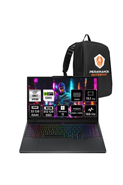 LENOVO Legion 5 i7 14700HX RTX 5060 8GB 32GB RAM 512GB SSD 15.1" QHD+ 165Hz Win11 Pro 83LY00KXTRP428 Gaming Laptop + Per4 Çanta - Görsel 1