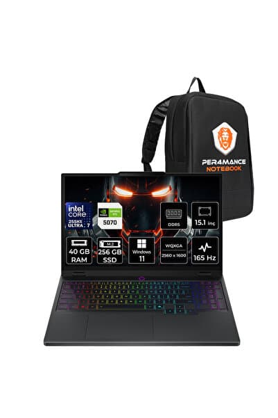 LENOVO Legion 5 Ultra 7 255HX 40GB 256GB SSD RTX5070/8GB 115W 15.1" QHD+ OLED 1000nits 165Hz W11H - Görsel 1