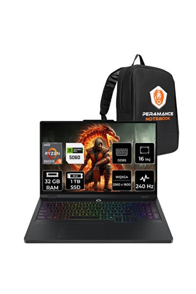 LENOVO Legion Pro 5 R9 8940HX 32GB 1TB SSD RTX5060/8GB 115W 16" QHD+ 240Hz FDOS Gaming Laptop - Görsel 1