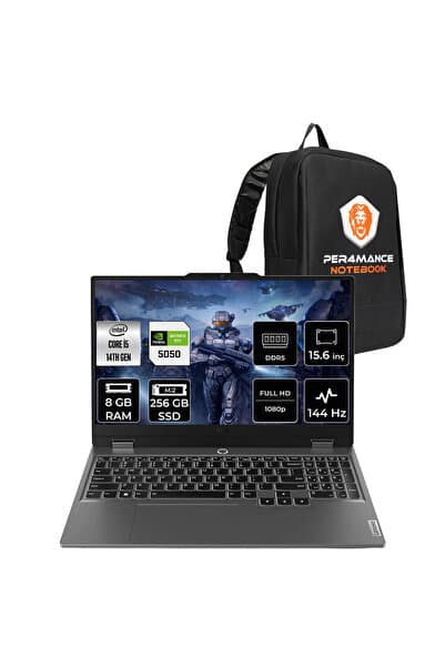 LENOVO LOQ 15IRX10 i5 14500HX 8GB 256GB SSD RTX5050/8GB 100W 15.6" FHD 144Hz FDOS Gaming Laptop - Görsel 1