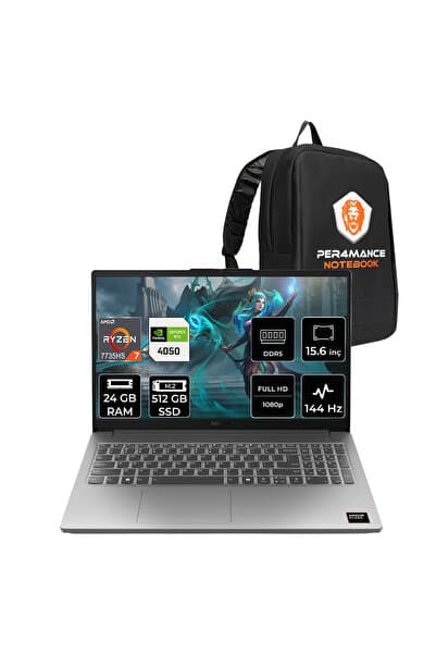 LENOVO LOQ 15ARP10E R7 7735HS 24GB 512GB SSD RTX4050/6GB 65W 15.6" FHD 144Hz FDOS Gaming Laptop - Görsel 1