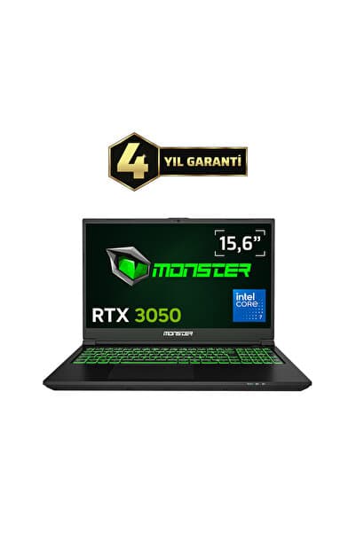 MONSTER Abra A5 V21.9.6 Intel Core 7 240H 8 GB RAM 500 GB SSD 4 GB RTX 3050 FreeDOS 15,6" FHD 144 Hz - Görsel 1