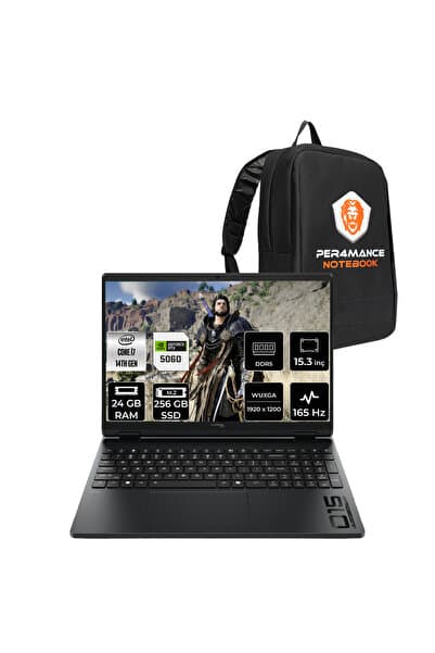 HP Hyperx Omen 15 i7-14650HX 24GB 256GB SSD RTX5060/8GB 15.3" WUXGA 165Hz FDOS Gaming Laptop - Görsel 1