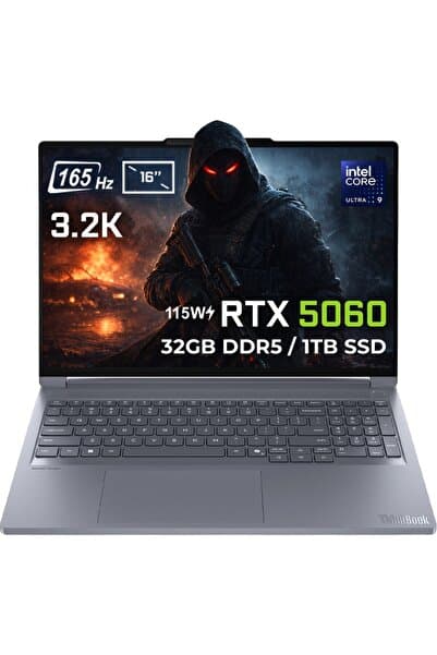 LENOVO THINKBOOK 16P G6 IAX | INTEL CORE ULTRA 9-275HX | 32GB DDR5 RAM | 1TB SSD | RTX 5060 8GB 115W | 16" 3.2K 165Hz IPS | WINDOWS 11 PRO - Görsel 1