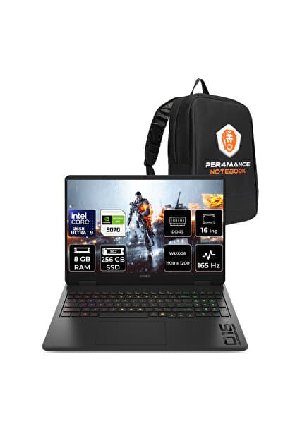 HP Omen Slim 16 Ultra 9 285H 8GB 256GB SSD RTX5070/8GB 16" WUXGA 165Hz 3 ms IPS FDOS Gaming Laptop - Görsel 1