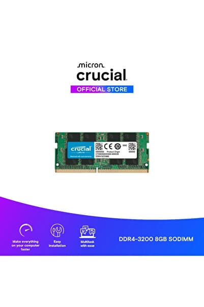 Ct8g4sfra32a, , , , , , Sodımm, 8GB DDR4 3200MHz CL22