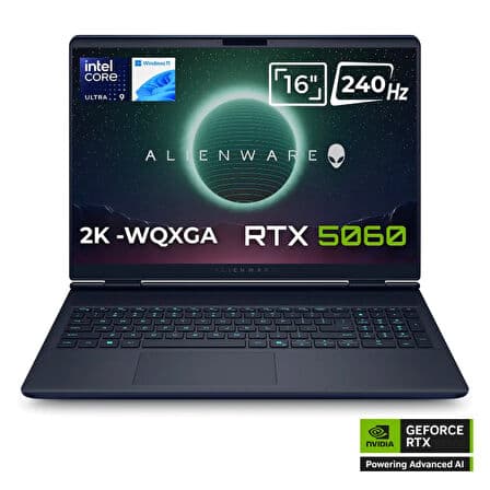 Dell Alienware 16X Aurora AC16251 Ultra 9 275HX 32GB 2TB SSD 8GB RTX5060 115W 16 WQXGA 240Hz Windows 11 - Görsel 1