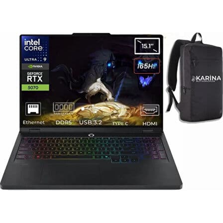 Lenovo Legion 5 15IAX10 Intel Core Ultra 9-275HX 83F00024TR-K43 128GB 4tb Rtx 5070 8gb 115W W11PRO 15.1 Inç 2k Wqxga 165Hz OLED Gaming Laptop - Görsel 1