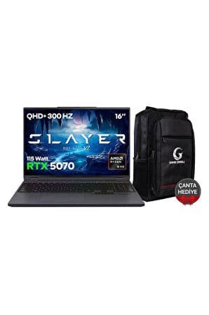 Game Garaj Slayer R9T-5070 V2 C1 AMD Ryzen 9 8945HX 32GB RAM 1TB SSD RTX5070 16" 300Hz QHD+ IPS FreeDOS Oyuncu Laptop - Görsel 1