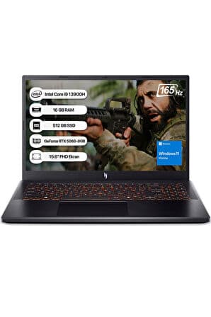 Acer Nitro V15 NH.QZAEY.004 İ9 13900H 16GB 512GB SSD RTX5060-8GB 165Hz 15,6" W11 Home Taşınabilir Bilgisayar - Görsel 1