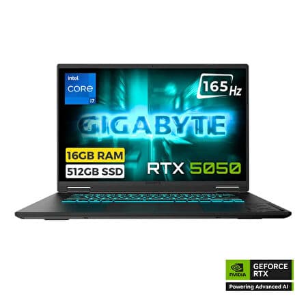 Gigabyte Gaming A16 CTH i7-13620H 16GB 512GB SSD 8GB RTX5050 85W 16 FHD+ 165Hz FreeDOS - Görsel 1