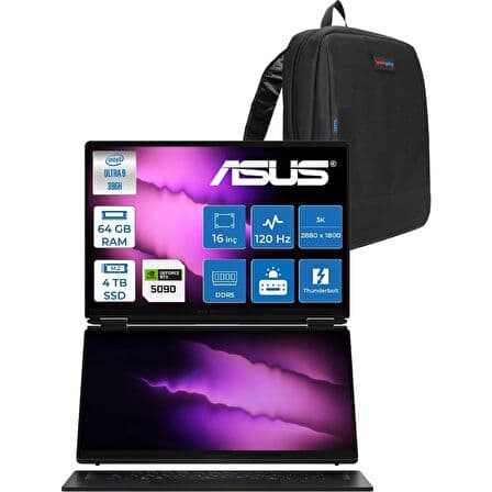 Asus Rog Zephyrus Duo (2026) Intel Core Ultra 9 386H 64GB Ddr5 4tb Freedos Geforce Rtx 5090 24GB Çift Ekran 16" Dokunmatik 3k (2880 x 1800) OLED 120Hz 0.2ms GX651AXSR051WF03 + Zetta Çanta - Görsel 1