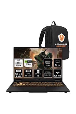 TUF F16 i5-13450HX 128GB 4TB+4TB SSD RTX5060/8GB 115W 16" FHD+ 165Hz W11P Gaming Laptop & Çanta - Görsel 1