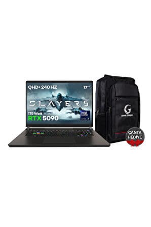 Game Garaj Slayer5 9XL-5090 C2 Intel Ultra 9 275HX 32GB RAM 2TB SSD RTX5090 17" QHD+ IPS 240Hz FreeDOS Gaming Laptop - Görsel 1