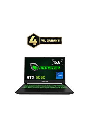 Monster Abra A5 V22.1 Intel Core i7 13620H 16 GB RAM 500 GB SSD 8 GB RTX 5050 Freedos 15,6" FHD 144 Hz Oyun Bilgisayarı - Görsel 1