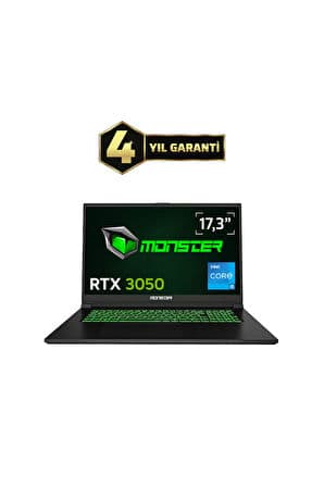 Monster Abra A7 V15.5 Intel Core i5 13500H 16GB 500GB RTX 3050 FreeDos 17,3" 144 Hz Oyun Bilgisayarı - Görsel 1