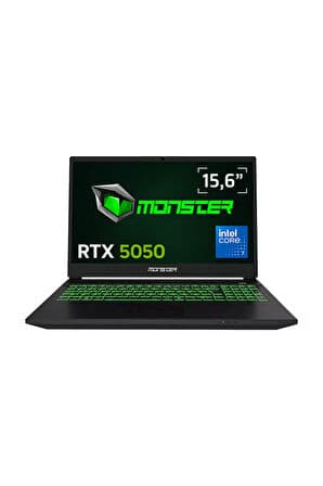 Monster Abra A5 V22.2.2 Intel Core 7 250H 32 GB RAM 1 TB SSD 8 GB RTX 5050 Freedos 15,6" FHD 144 Hz Oyun Bilgisayarı - Görsel 1